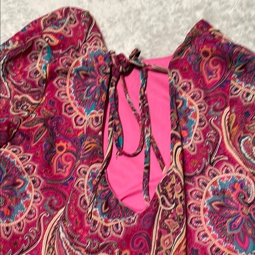 Adrienne Paisley Print Boho Dress Sz Small - Picture 13 of 14